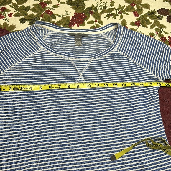 A Pea in the Pod Maternity knit crewneck royal blue & white striped Size M - Picture 5 of 7